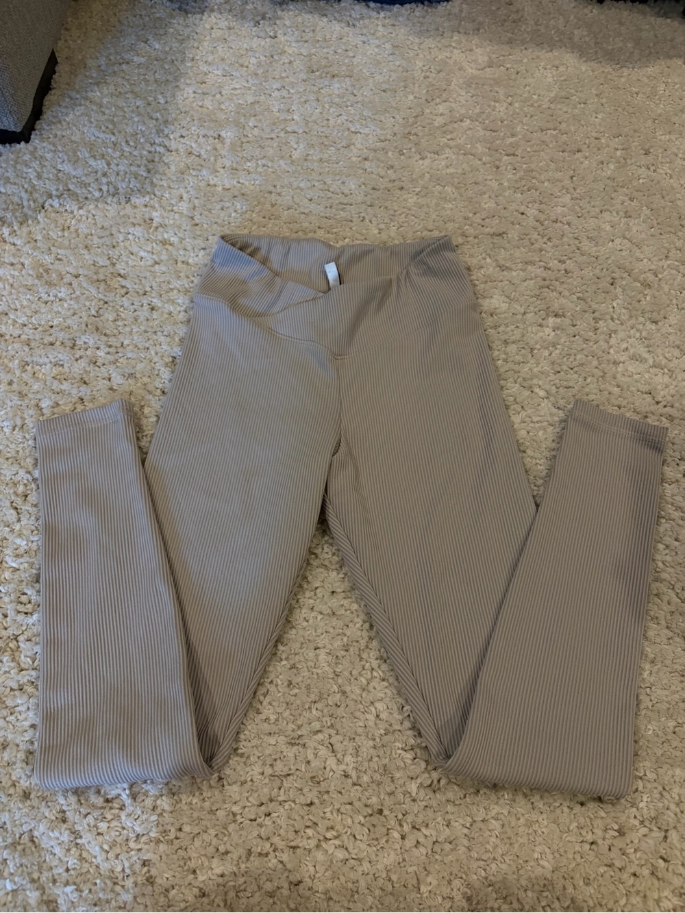 Divided Beige Ribbed Leggings